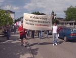 Demonstration gegen Ausbeutung am Schlachthof in Waldkraiburg