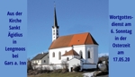 Sonntags-Wortgottesdienst in Sankt Ägidius in Lengmoos